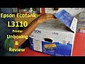 Epson EcoTank L3110 Printer Unboxing & Installation.