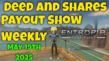 Deed And Shares Payout Show Weekly For Entropia Universe May 19th 2025