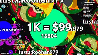 Exchange Mass For Money :D Agar.io Solo 101,982 Score Gameplay