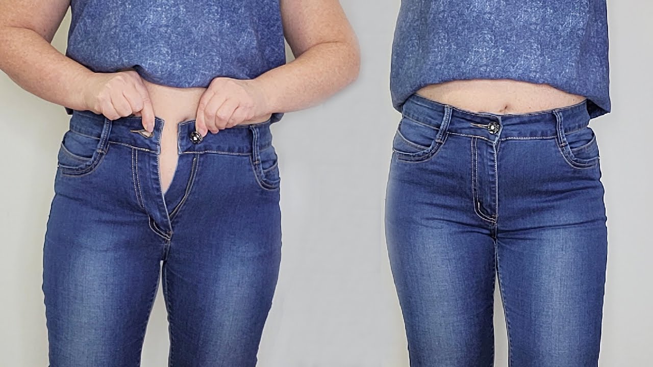 The easiest way to increase the waistband of your jeans - YouTube