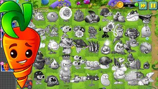 PvZ2 Survival  All Best Plants (Free, Premium, Chinese) Burned & Intensive Carrot