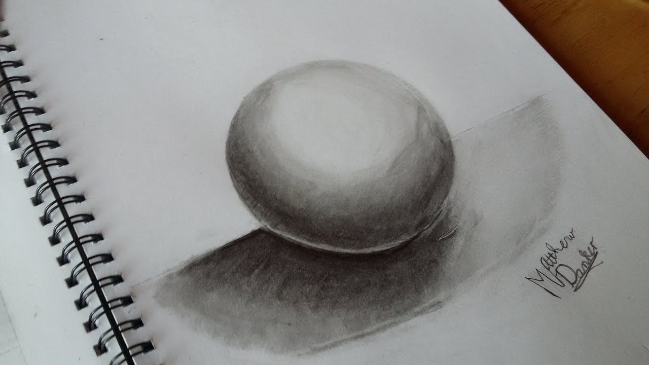 How to Draw a 3D sphere using pencil shading YouTube