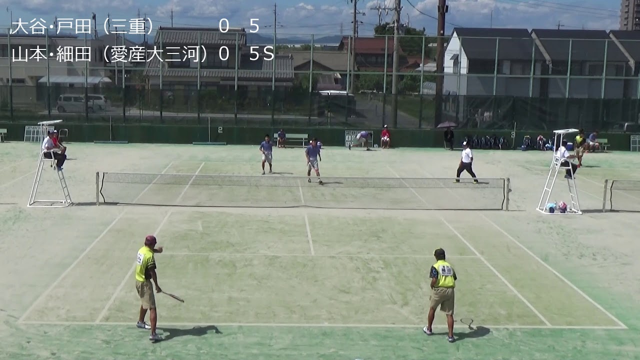 2018 東海高校総体ソフトテニス　男子団体戦　決勝1　三重（大谷・戸田）vs愛産大三河（山本・細田）