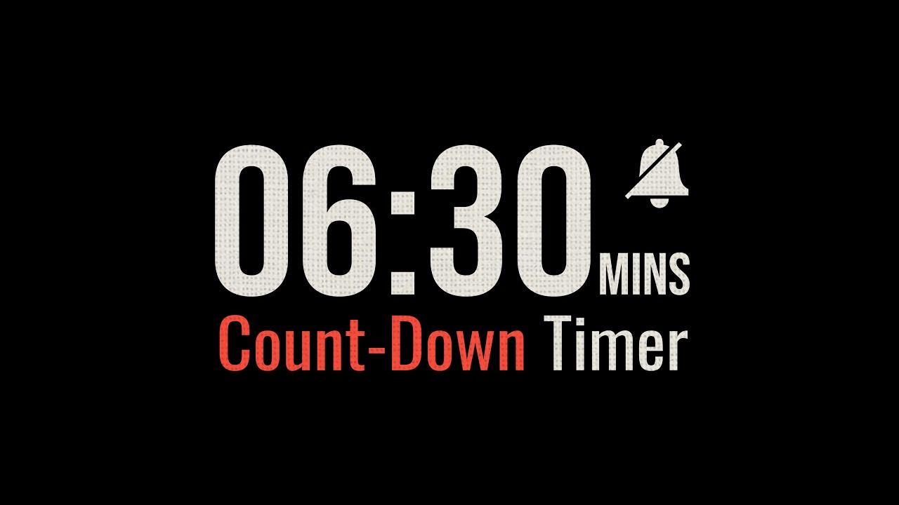 6 Minute 30 Second Silent Countdown Timer - YouTube