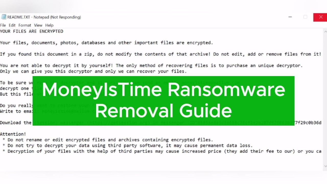 Uninstall Ransomware How to Remove MoneyIsTime Ransomware + Recover Files? - YouTube