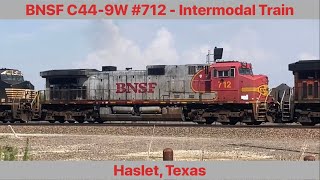 BNSF Intermodal Train with Warbonnet near Haslet, TX (March 30, 2025)