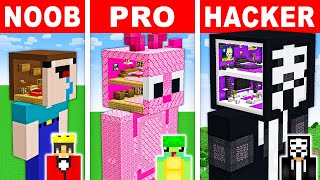 NOOB vs PRO: SECRET INSIDE HEAD HOUSE Build Challenge in Minecraft!