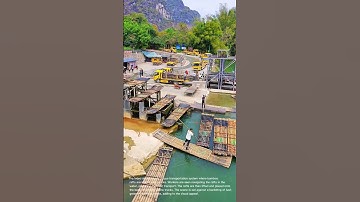 Bamboo Raft Loading: A Unique Transportation System!