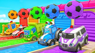 Baby Shark + Wheels On the Bus song - A soccer ball and big wheels-Baby Nursery Rhymes & Kids Songs by SquareWheels TV 97,959 views 3 weeks ago 14 minutes, 20 seconds