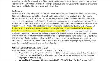 Bed bugs continue to trouble some residents in public housing