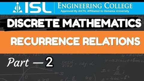 RECURRENCE RELATIONS | DISCRETE MATHEMATICS | PART - 2