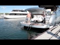 Unloading an Aquascan Tender from a Riva 86 Domino yacht