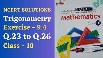 class 10/ shri Balaji publications/ exercise 9.4/ trigonometrical ratios  /NCERT/chapter 10/#jez