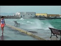 Sturm Wellen in Mandraki Hafen von Rhodos Stadt HD