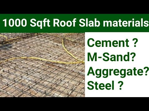 1000 Sqft Roof slab concrete materials | Roof slab | concrete | cement |M-sand | Steel|Coarse gravel