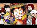  luffy family  mihawk shanks  past grand fleet react to luffy zoro   gacha  compilation 