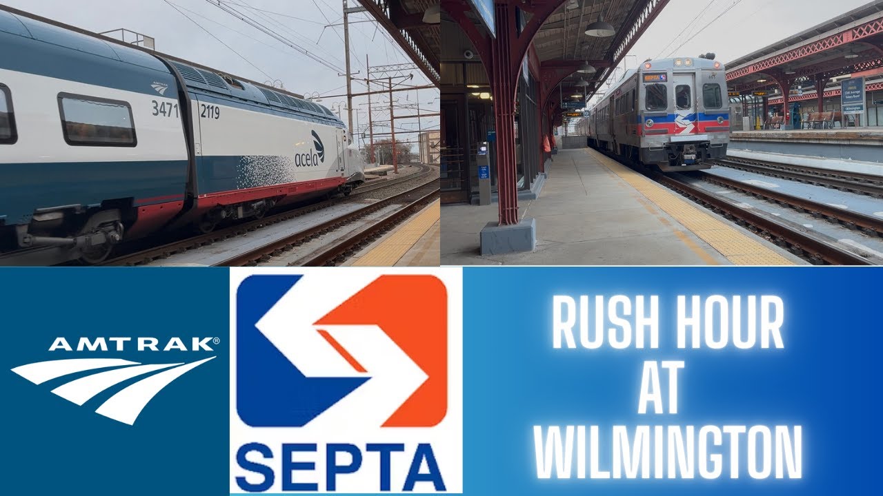 Amtrak and SEPTA at Rush Hour at Wilmington