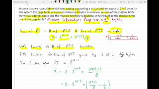 Virtual Memory  sample question