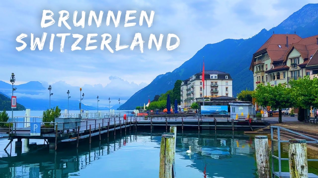 Brunen Lake Rocks Brunnen Switzerland is a Cute Lake Town - YouTube