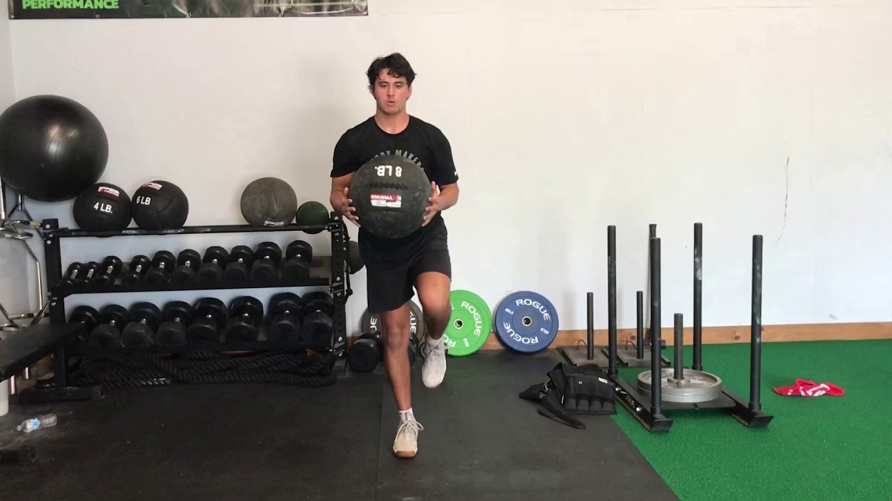 SingleLeg Medicine Ball Overhead Slam YouTube