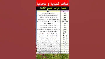 أروع الفوائد الإعرابية في الأفعال فوائد اللغة العربية النحو العربي النحو الإعراب تعلم الإعراب 