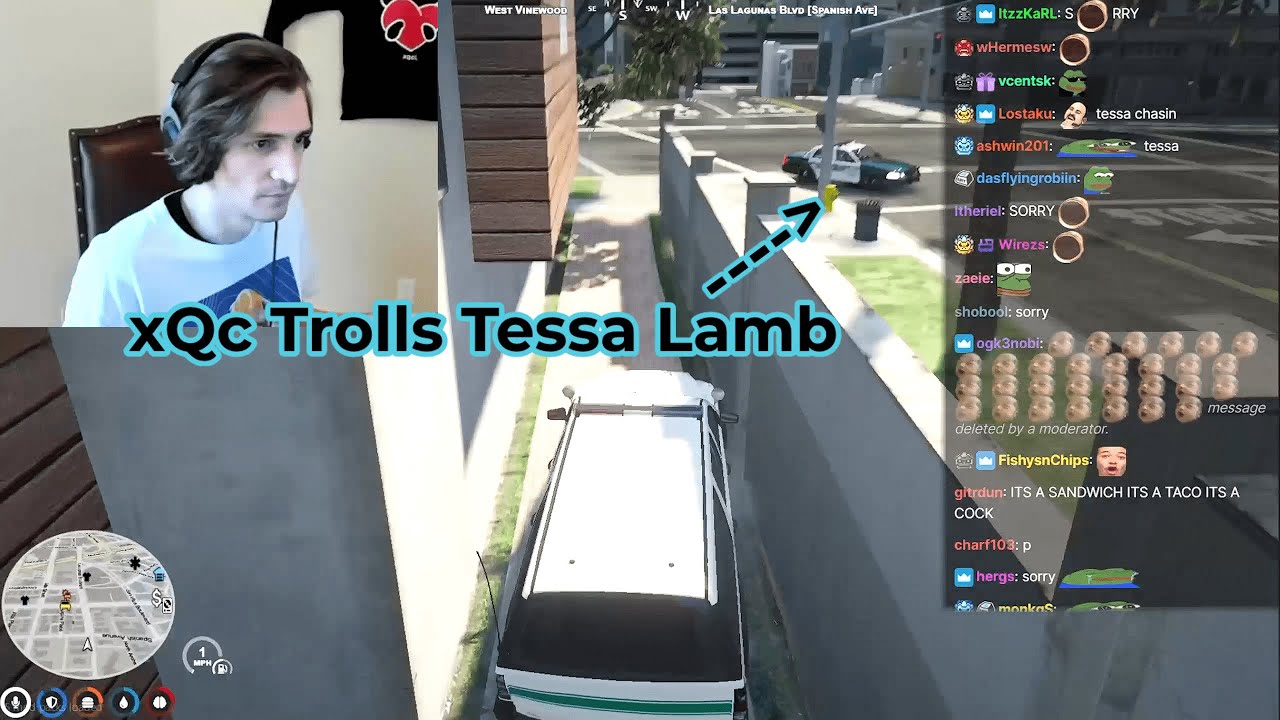 xQc Trolls Tessa Lamb a lil bit before he Got Pullover