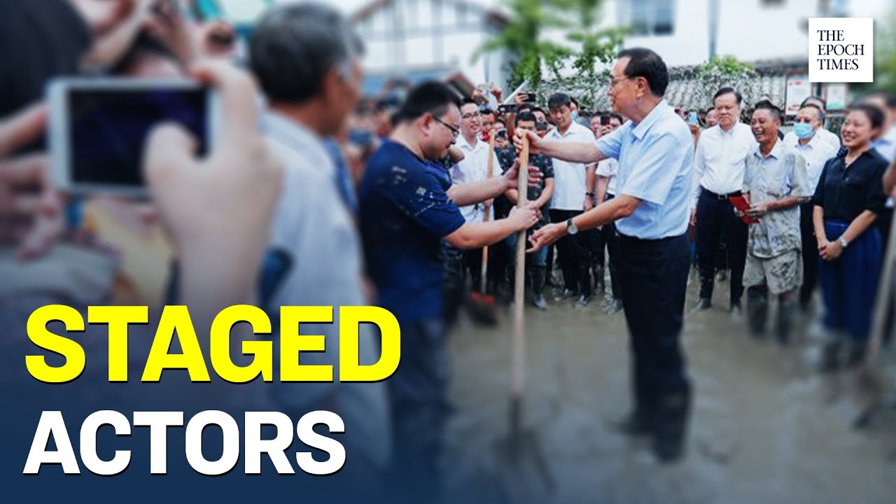 Temporary Actors Prearranged for CCP Premier Inspection | Flood | Epoch News