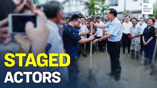 Temporary Actors Prearranged for CCP Premier Inspection | Flood | Epoch News