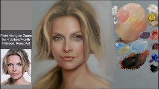 One session oil painting  Michelle Pfeiffer