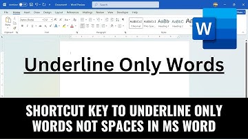 Shortcut Key to Underline Only Words Not Spaces in MS Word | Underline Words only