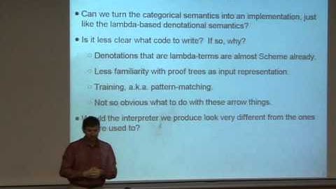 Jonathan Sobel: Categorical Semantics (Dan Friedman