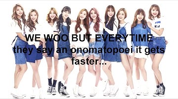 Wee woo but everytime an onomatopoeia  is said it speeds up