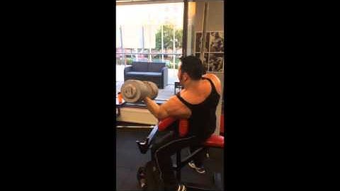 One Arm Dumbbell Curl 150lbs/68kg   11x -  Gym Record  - My Answer to Big Cliff