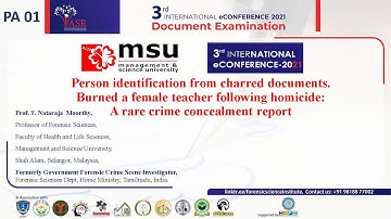 Person Identification from Charred Documents. Burned a Female teacher following Homicide : Paper1