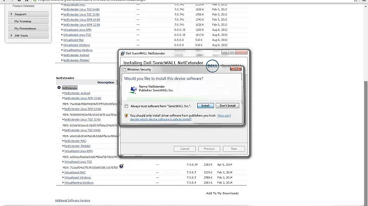 How to install a NetExtender client and connect to the SonicWALL SSL VPN