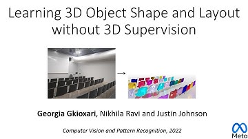 Learning 3D Object Shape and Layout without 3D Supervision