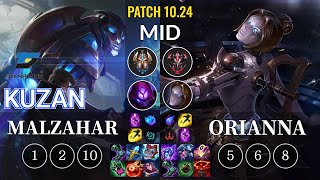 DYN Kuzan Malzahar vs Orianna Mid - KR Patch 10.24