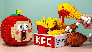 Lego Mukbang KFC Chicken Fast Food With COCOAPPLE | Bricks World Stop Motion Cooking Asmr