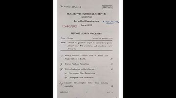 MEV - 012  June 2022 Question Paper