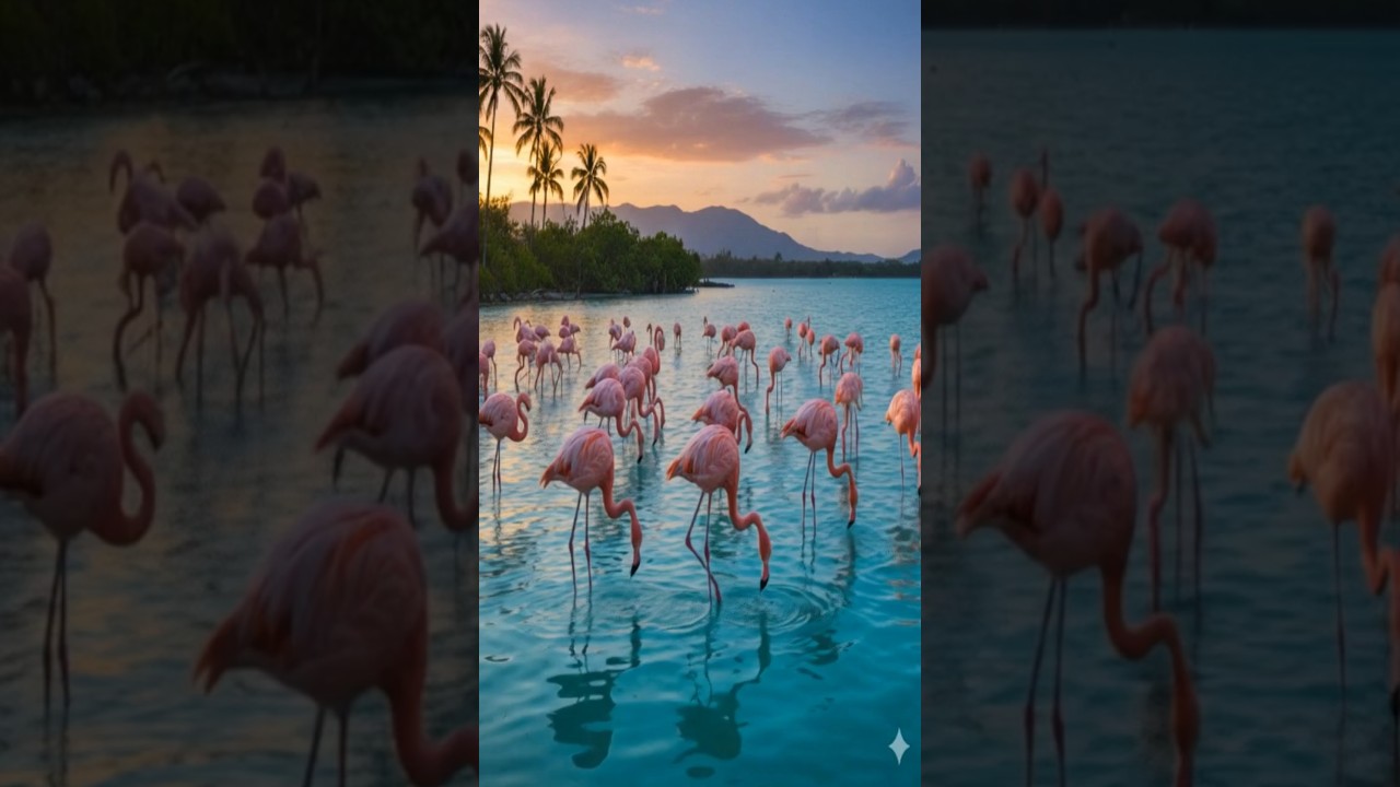 Amazing flamingo 🦩 at beautiful place 