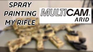 Spraying My Rifle Multicam Arid