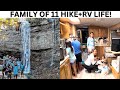 ADOPTIVE FAMILY OF 11- WATERFALL HIKE+LIFE IN AN RV w/9 KIDS! FAMILY DEVOTION+SMORES w/ CAMPFIRE :)