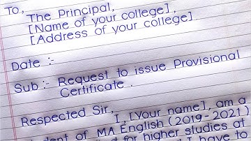✍️ Application For Provisional Certificate  ✍️