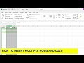 How to Insert Multiple Rows and Columns in Excel #exceltips #exceltutorial #multiplerows #rows