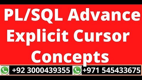 10.PL/SQL Advance Explicit Cursor Concepts
