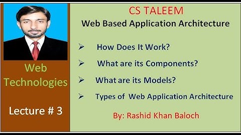Lec 3: Web Based Application Architecture | web Technologies in urdu