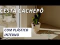 Cesta cachepô com corda de algodão