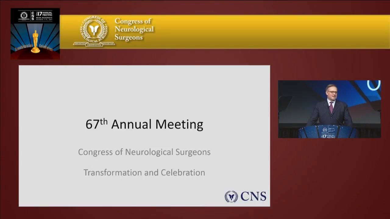 Alan Scarrow, Welcome to the 2017 CNS Annual Meeting, GSS I