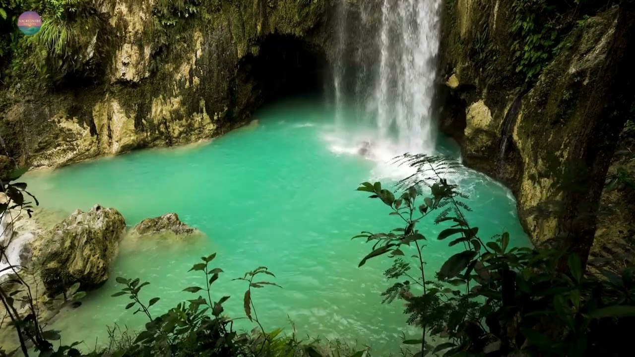Водопад Спокойствие – Расслабляющий бирюзовый водопад и умиротворяющая музыка природы