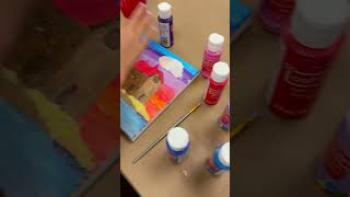 Acrylic class in Community center #youtubeshorts #acraart #acrylicscenery #lighthouse